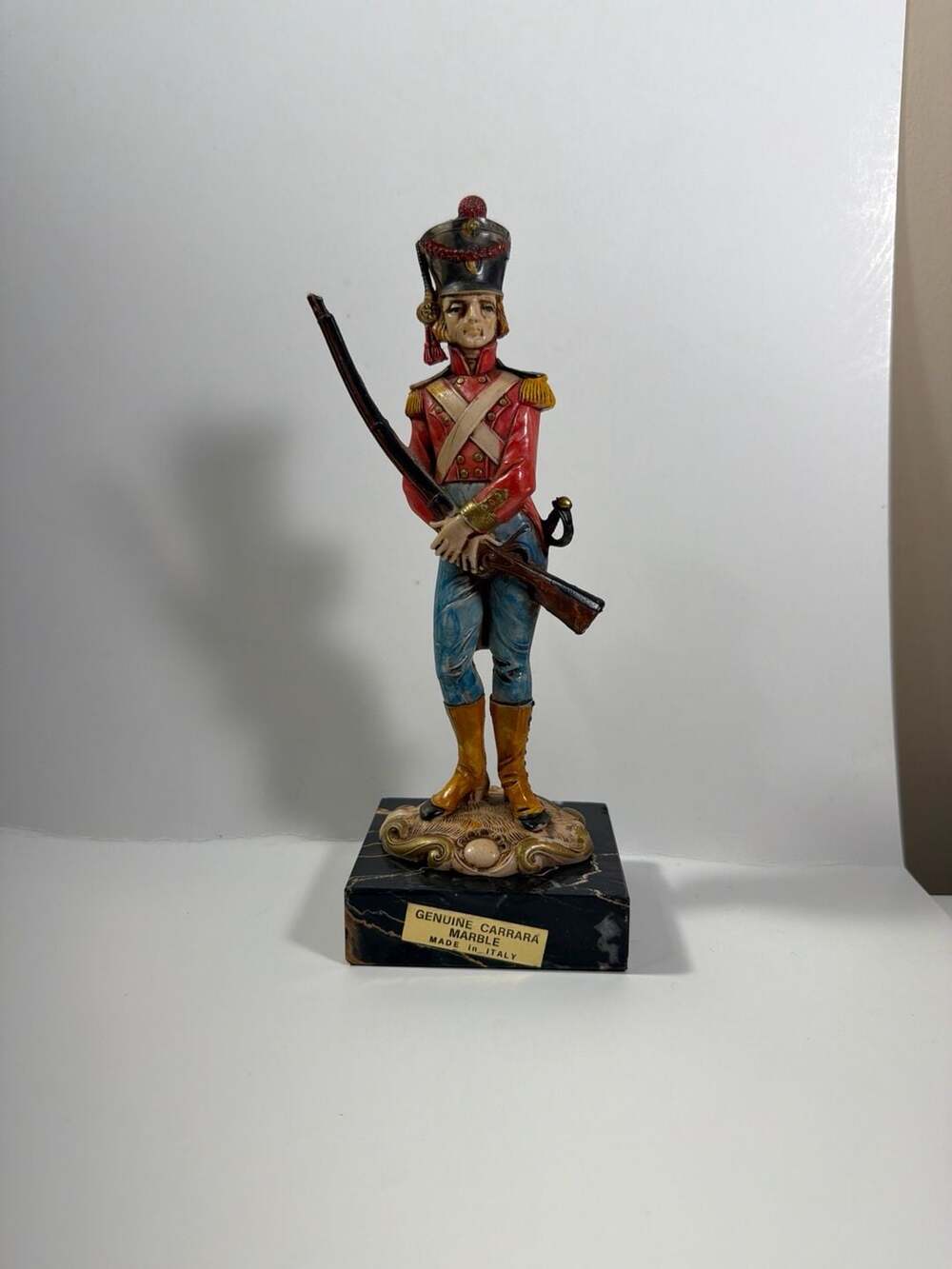 Vintage A. Santini Hand Painted Napoleonic British Redcoat Soldier Figurine on C